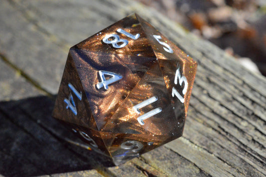 Molten Bronze, 30mm D20-Resin Tabletop RPG Dice