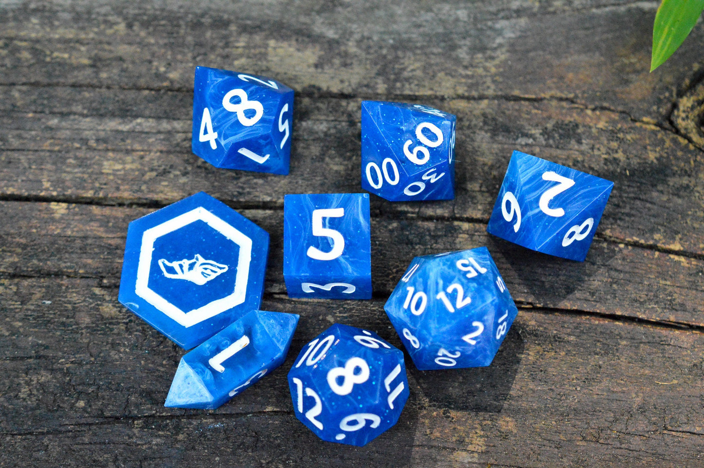 Crashing Waves, Full Dice Set-Resin Tabletop RPG Dice