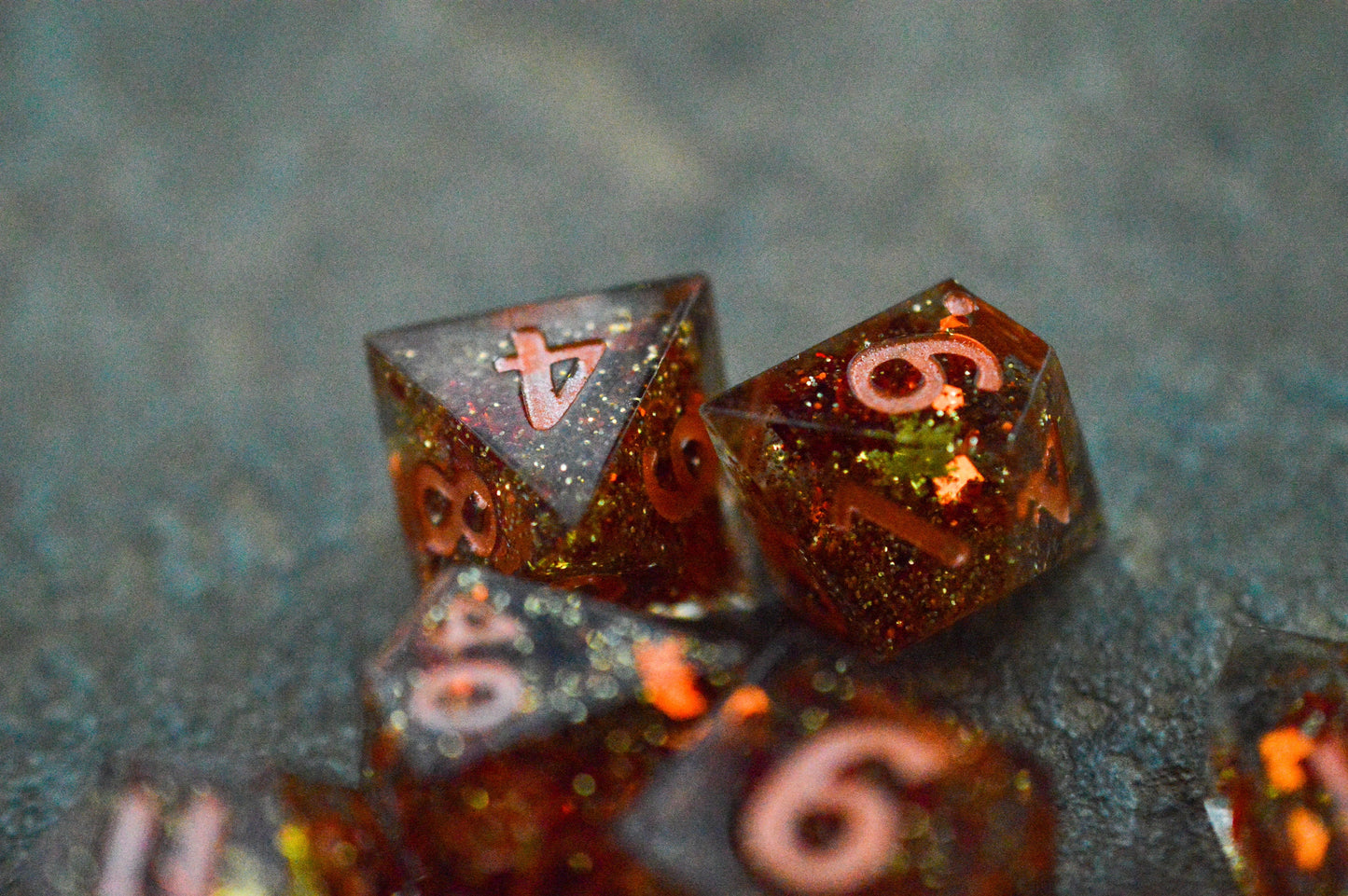 Leaf Piles of Joy, Full Dice Set-Resin Tabletop RPG Dice