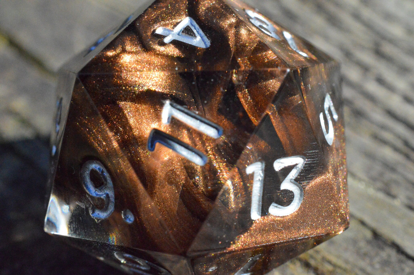 Molten Bronze, 30mm D20-Resin Tabletop RPG Dice