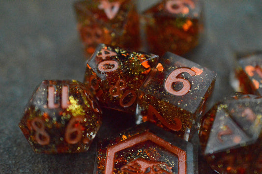 Leaf Piles of Joy, Full Dice Set-Resin Tabletop RPG Dice