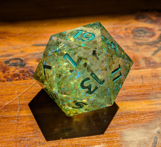Mermaid Scales, 40mm D20-Resin Tabletop RPG Dice