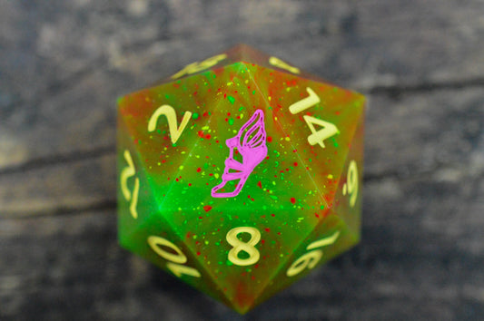 Toxic Gusher, 40mm D20-Resin Tabletop RPG Dice