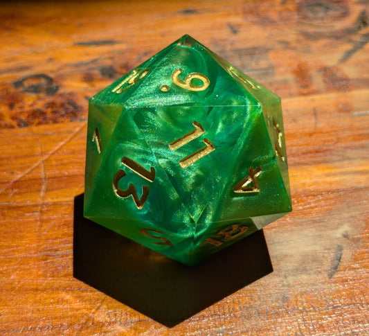 Swirled Alchemy, 40mm D20-Resin Tabletop RPG Dice