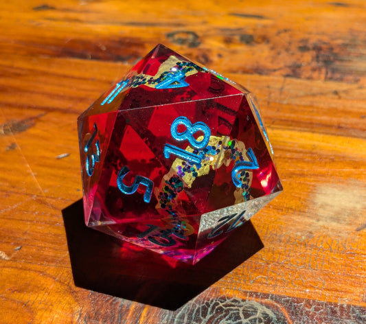 Ocean Geode, 40mm D20-Resin Tabletop RPG Dice