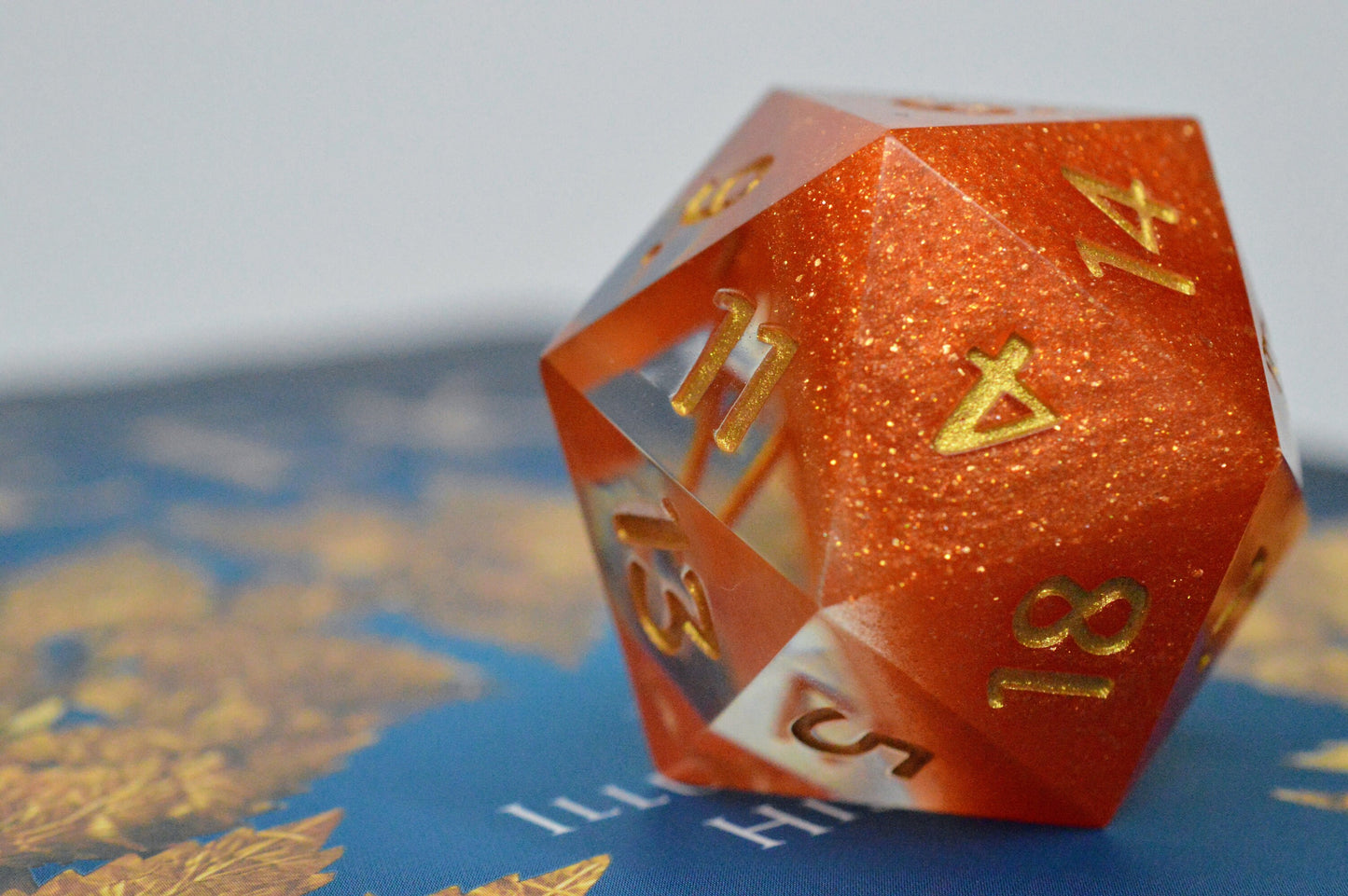 Helios' Chariot, Gold Number Variant, 40mm D20-Resin Tabletop RPG Dice