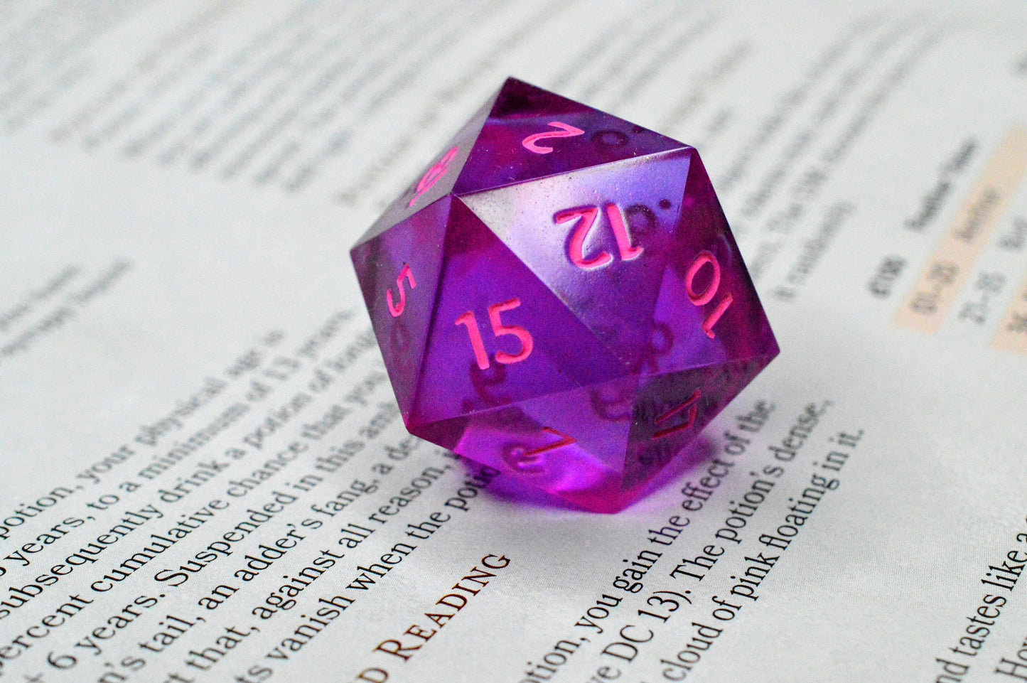Potion of Mind Reading, 30mm D20-Resin Tabletop RPG Dice
