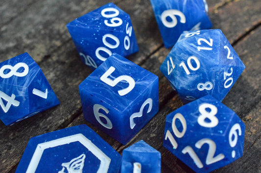 Crashing Waves, Full Dice Set-Resin Tabletop RPG Dice