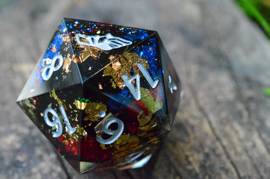 Sparking Bonfire, 40mm D20-Resin Tabletop RPG Dice