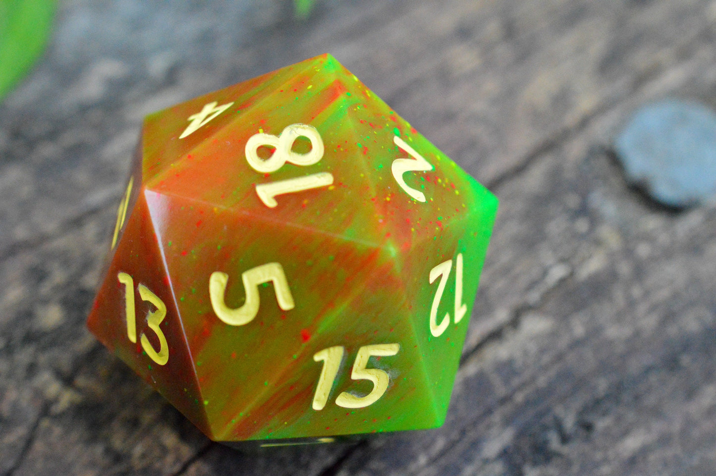 Toxic Gusher, 40mm D20-Resin Tabletop RPG Dice