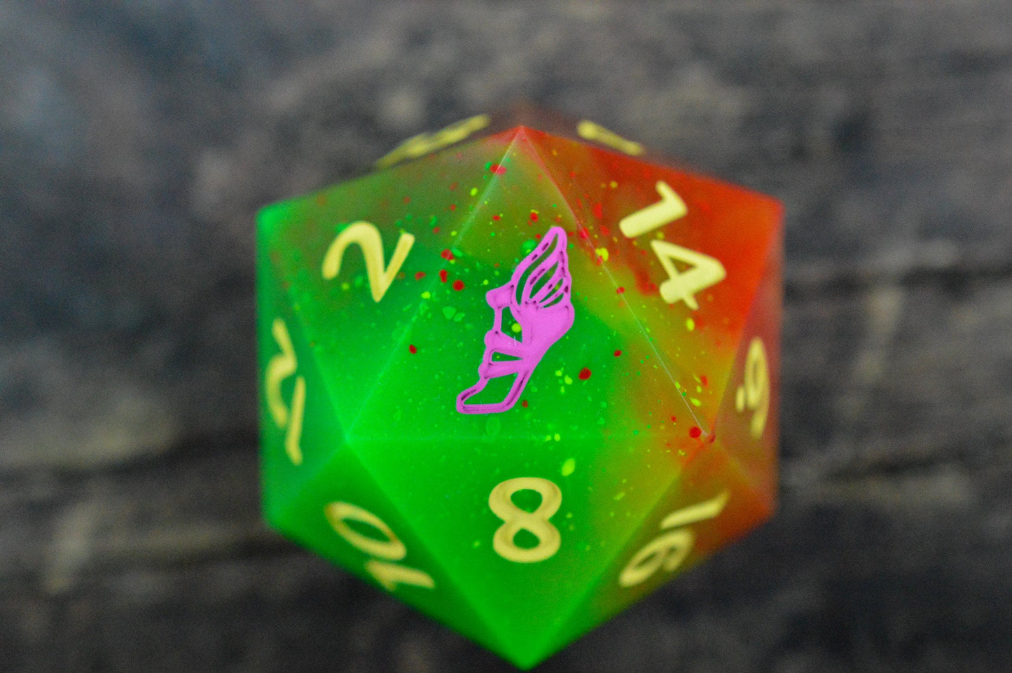 Toxic Gusher, 40mm D20-Resin Tabletop RPG Dice