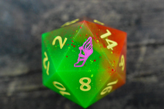 Toxic Gusher, 40mm D20-Resin Tabletop RPG Dice