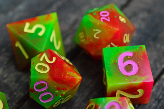 Toxic Gusher, Full Dice Set-Resin Tabletop RPG Dice