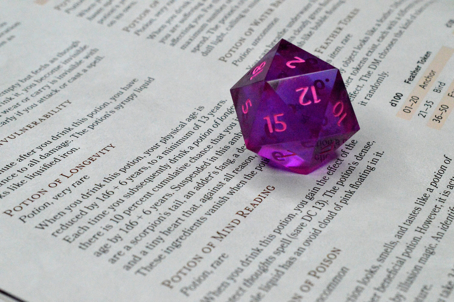 Potion of Mind Reading, 30mm D20-Resin Tabletop RPG Dice