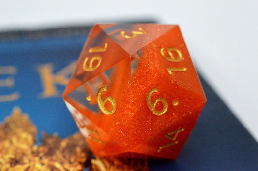 Helios' Chariot, Gold Number Variant, 40mm D20-Resin Tabletop RPG Dice