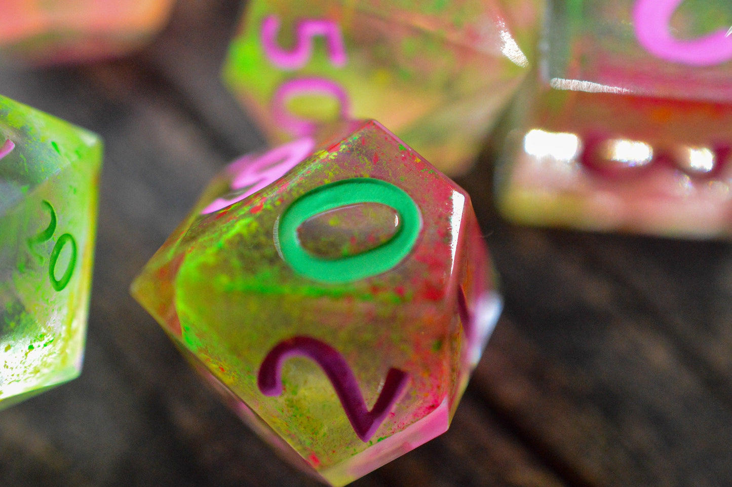 Prismatic Spray, Full Dice Set-Resin Tabletop RPG Dice