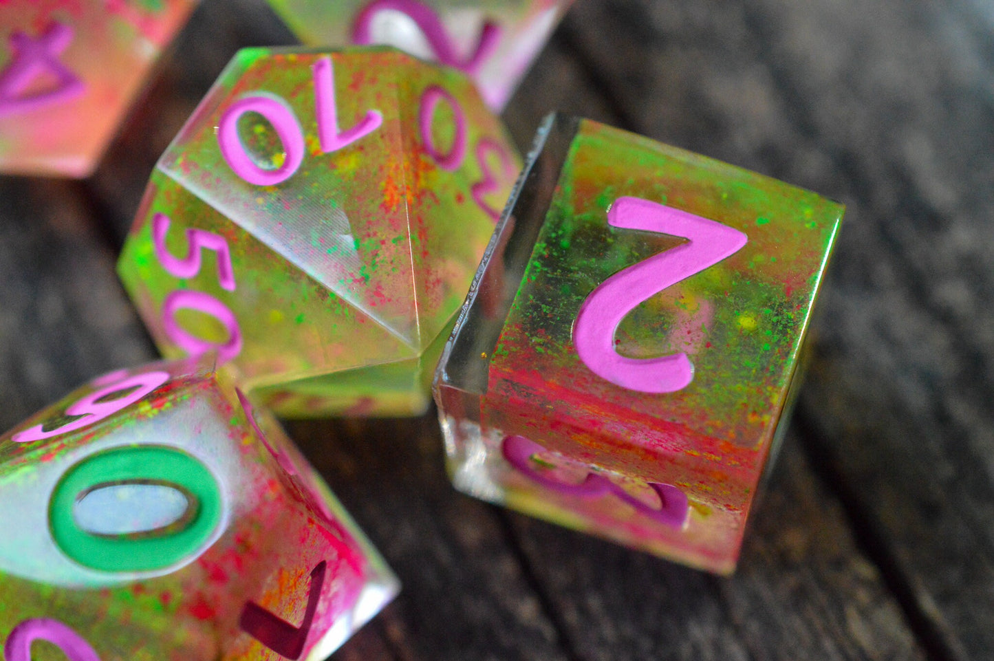 Prismatic Spray, Full Dice Set-Resin Tabletop RPG Dice