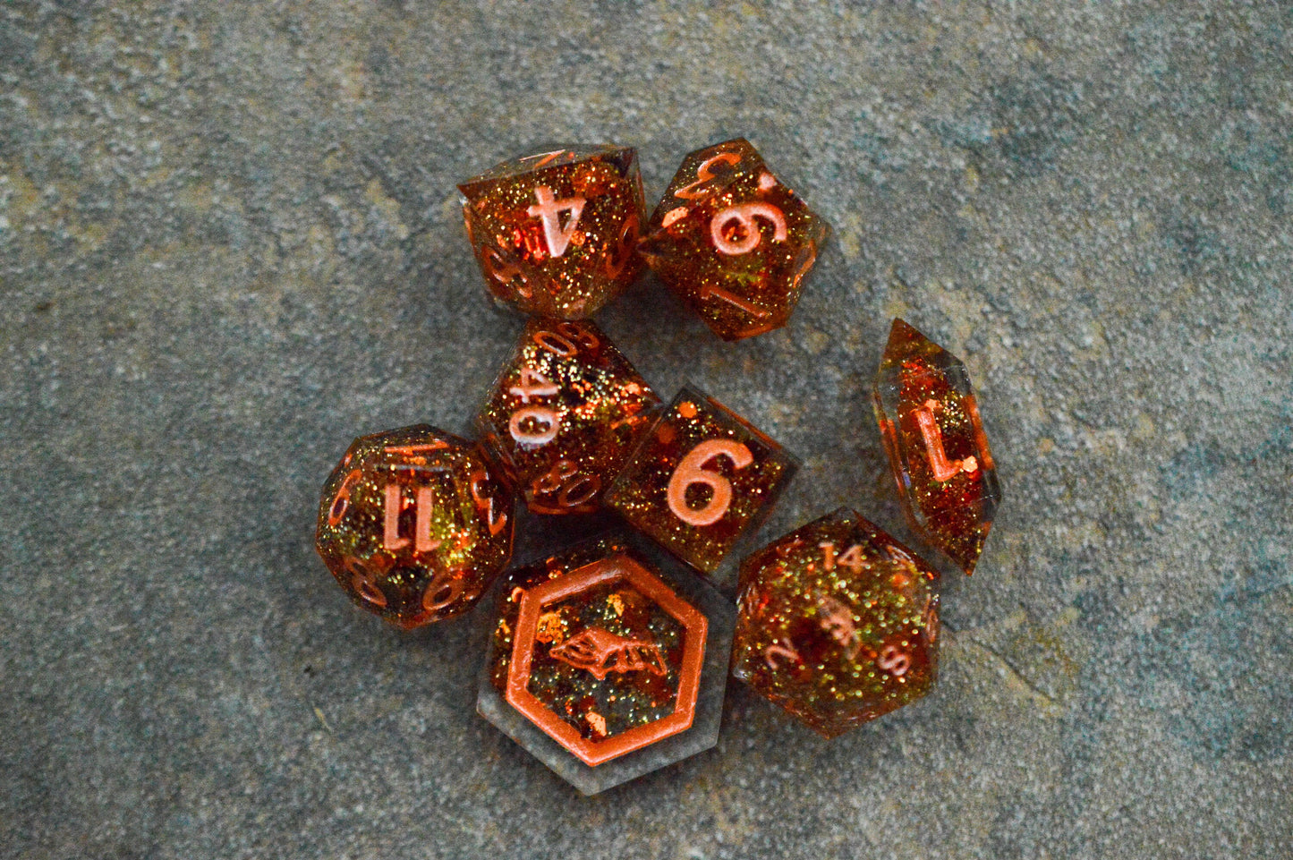Leaf Piles of Joy, Full Dice Set-Resin Tabletop RPG Dice