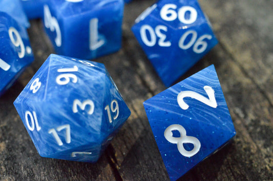 Crashing Waves, Full Dice Set-Resin Tabletop RPG Dice